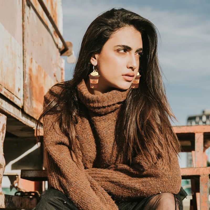 SKYFUN Fall Earrings Crystal Maple Leaf Earring for Women Orange Autumn Maple Leaves Thanksgiving Earrings Drop Dangle Statement Prom Party Jewelry Accessories - Image 3